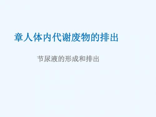 山东省安丘市七年级生物下册 3.4.1尿液的形成和排出教案 (新版)济南版