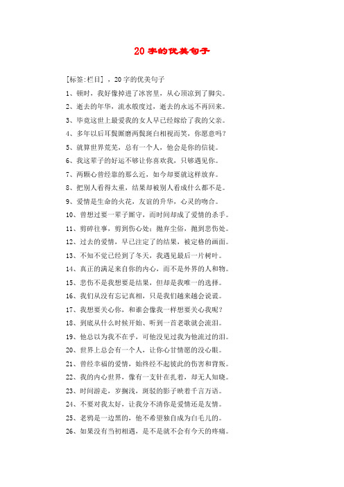 20字的优美句子