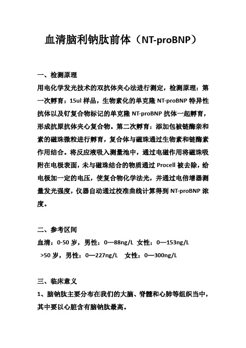 血清脑利钠肽前体(NT-proBNP)