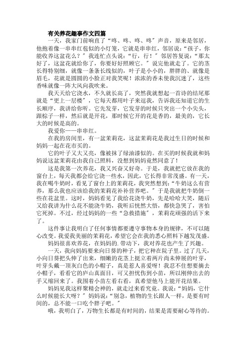 有关养花趣事作文四篇范文精选