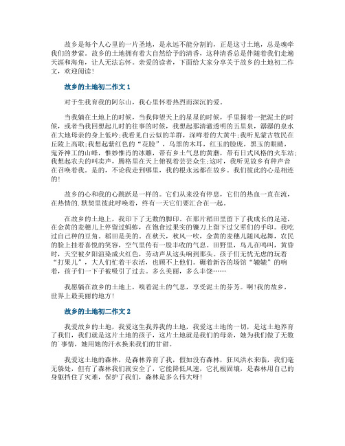 故乡的土地初二作文范例