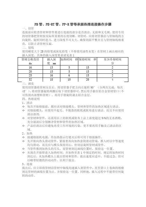 PB管、PE-RT管、PP-R管等承插热熔连接操作步骤
