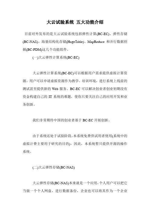 大云试验系统 五大功能介绍 .doc