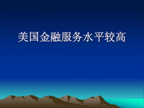 美国金融服务水平