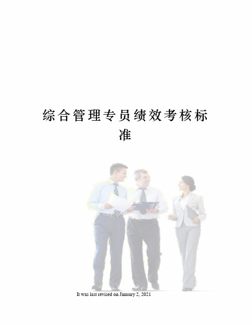 综合管理专员绩效考核标准