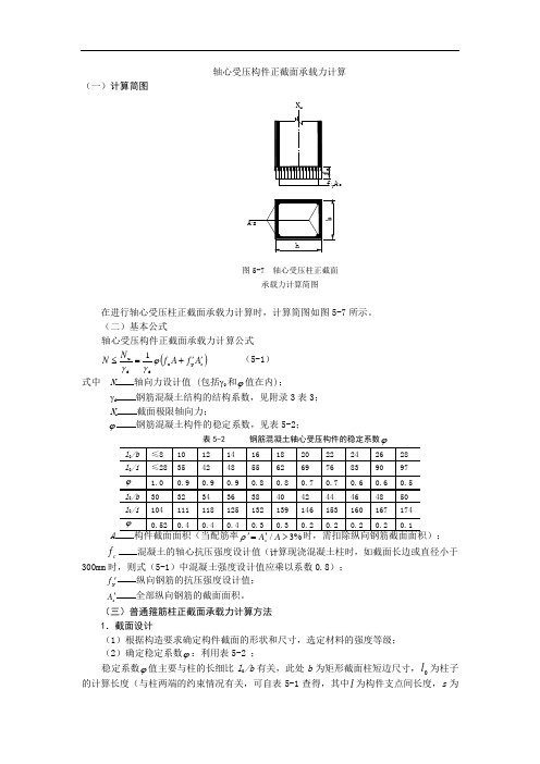 轴心受压构件正截面承载力计算.