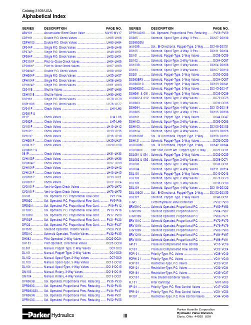  паркер汉尼夫公司水力系列产品目录说明书