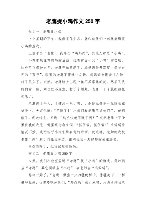 老鹰捉小鸡作文250字_作文