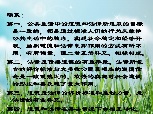 道德与法律的联系区别幻灯片PPT