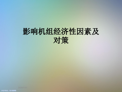 影响机组经济性因素及对策