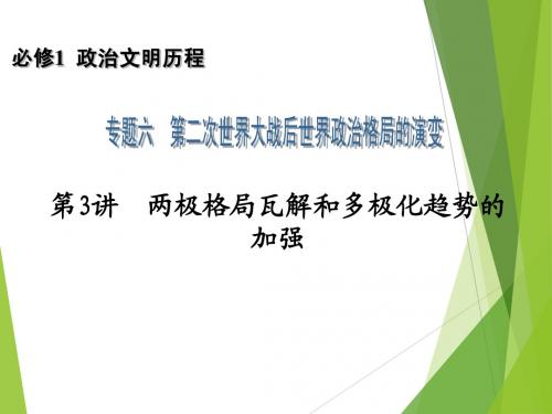 2014高考历史一轮复习配套课件：必修1 专题6 第3讲 两极格局瓦解和多极化趋势的加强