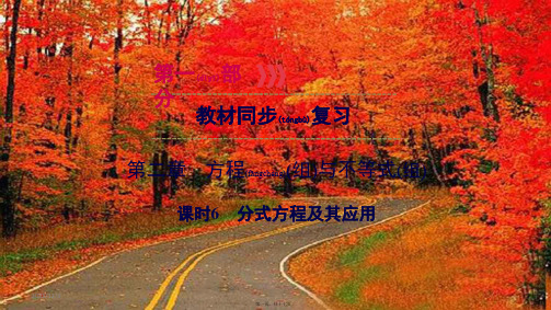 中考数学总复习 第部分 教材同步复习方程组与不等式组课时 分式方程及其应用_
