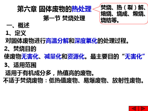 第六章 固体废物的热处理