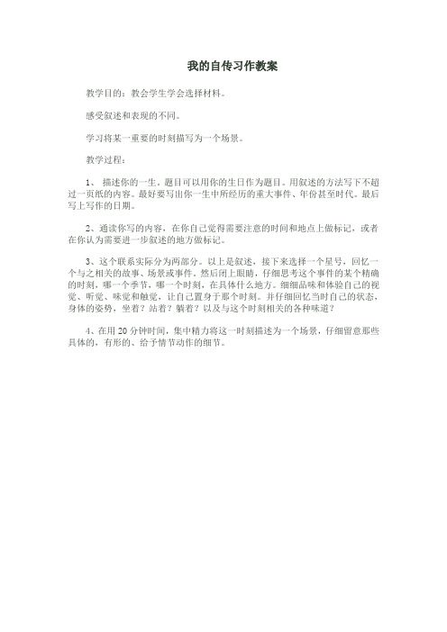 我的自传习作教案
