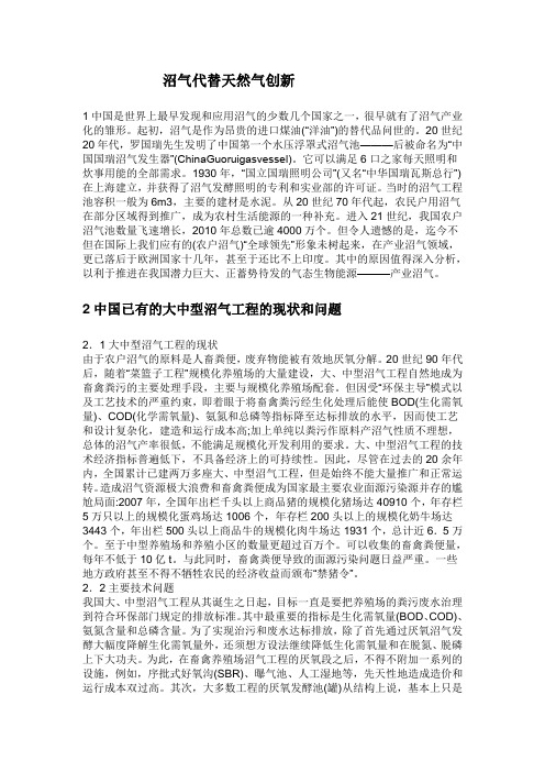 用沼气代替天然气创新之路