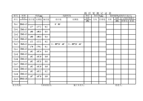 线路复测表