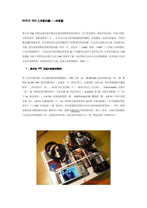 NOKIA N95入手新问题——问答篇