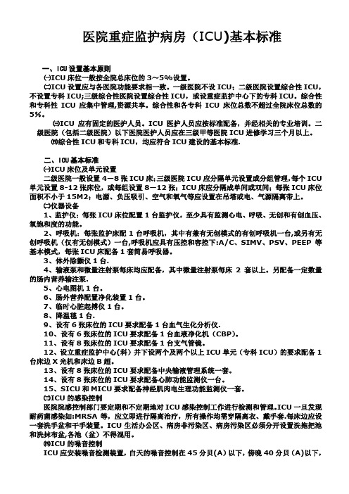 (ICU)基本标准