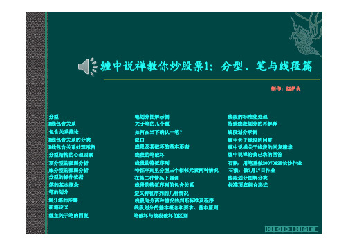缠中说禅教你炒股票01：分型、笔与线段篇