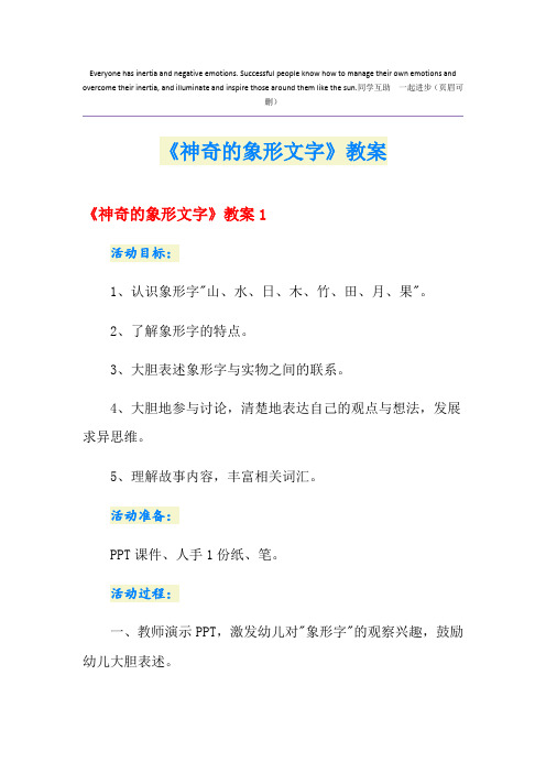 《神奇的象形文字》教案