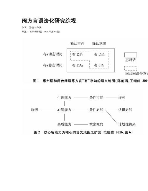闽方言语法化研究综观