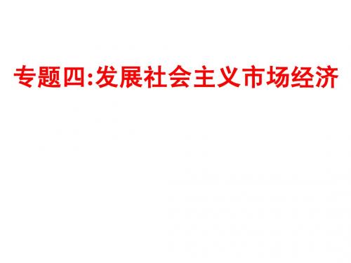 专题四 发展社会主义市场经济
