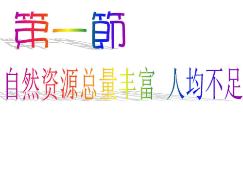 自然资源总量丰富  人均不足PPT课件