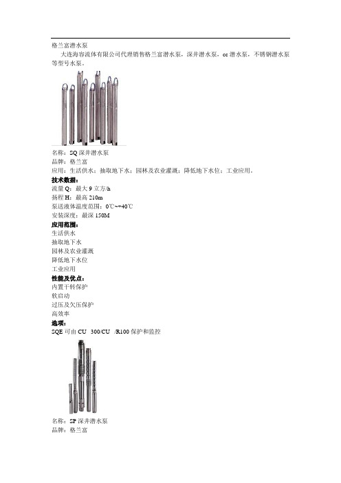 格兰富潜水泵