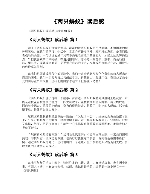 《两只蚂蚁》读后感