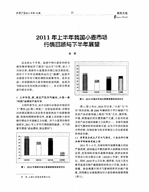 2011年上半年我国小麦市场行情回顾与下半年展望