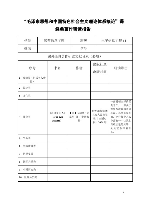 课外经典著作阅读报告《追风筝的人》