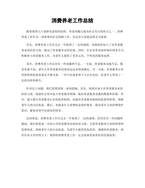 消费养老工作总结