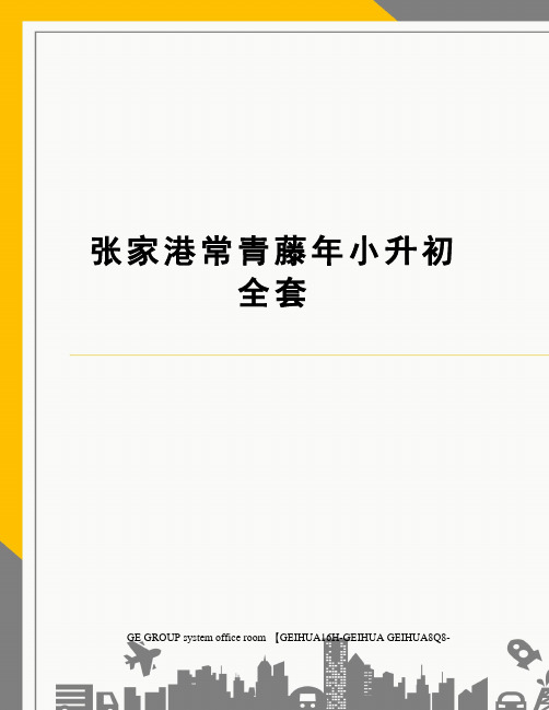 张家港常青藤年小升初全套