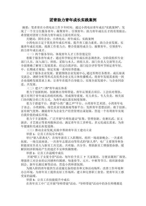 团青助力青年成长实践案例