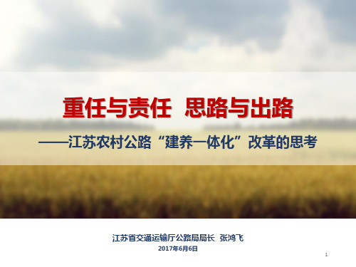 江苏农村公路“建养一体化”改革的思考