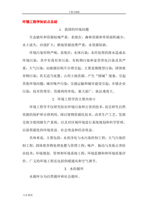 环境工程专业技术知识点总结
