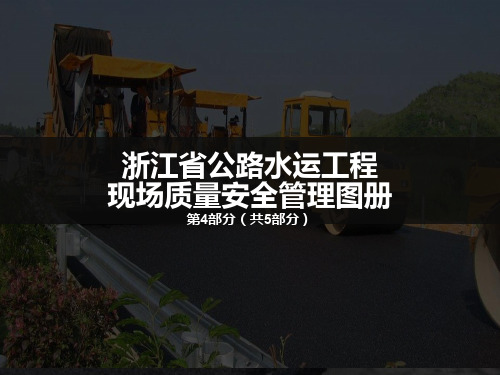 浙江省公路水运工程现场质量安全管理图册第4部分