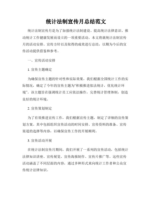 统计法制宣传月总结范文