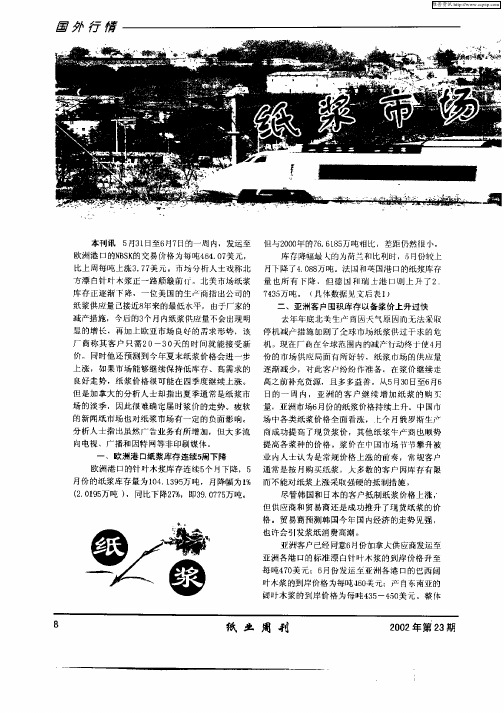 纸浆市场一路好走