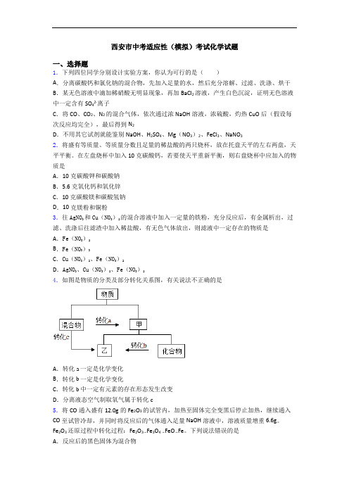 西安市中考适应性(模拟)考试化学试题
