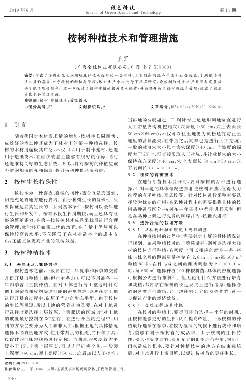 桉树种植技术和管理措施