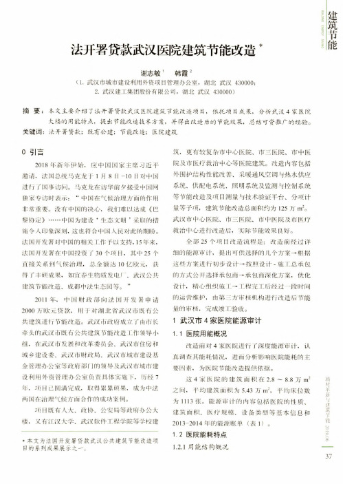 法开署贷款武汉医院建筑节能改造