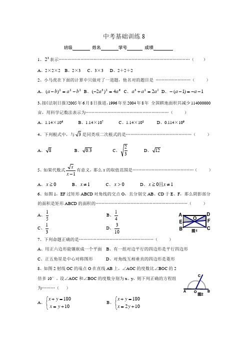 中考基础训练8