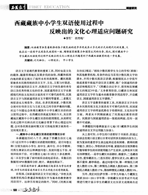 西藏藏族中小学生双语使用过程中反映出的文化心理适应问题研究