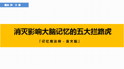 消影响大脑记忆的五大拦路虎