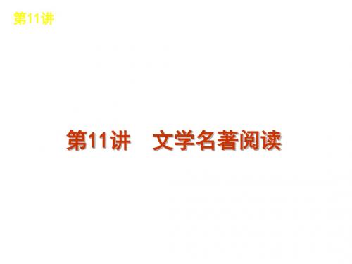 2012届高考复习方案语文新课标福建课件第11讲 文学名著阅读