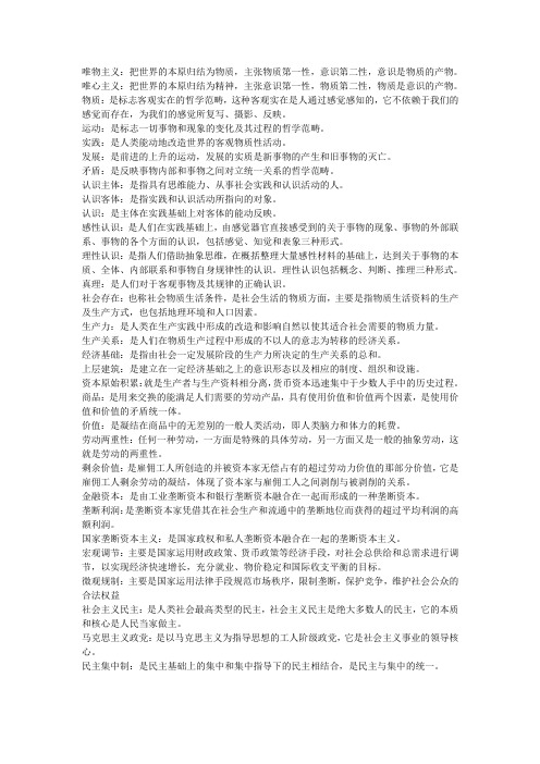 马哲 名词解释