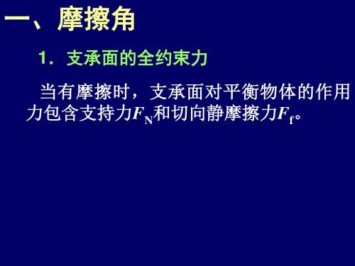摩擦角与自锁现象