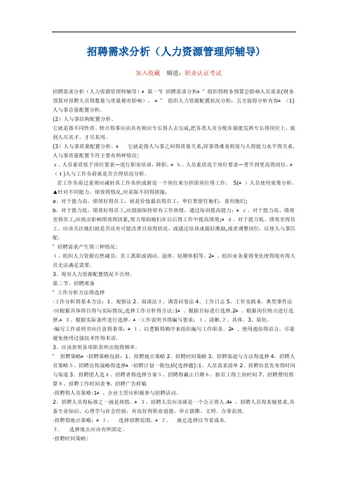招聘需求分析