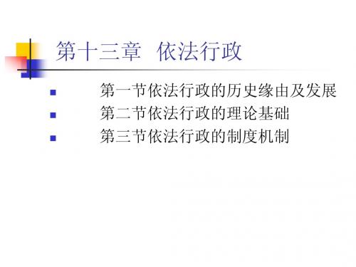 公共行政学课件第十三章  依法行政